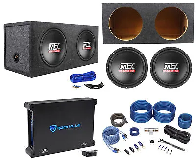 (2) MTX Terminator TN10-04 10” 600w Subwoofers+Sealed Box+Mono Amplifier+Amp Kit • $329.95