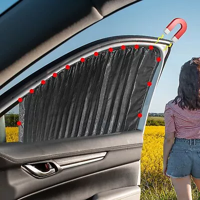 2x Car Side Window Sun Shades Blinds Privacy Curtain Screen Magnetic Travel Sets • $36.47