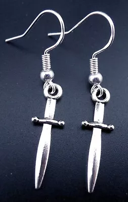 Dagger Earrings Sterling Silver Ear Wires Knife Weapon Warrior Knives Daggers • $7