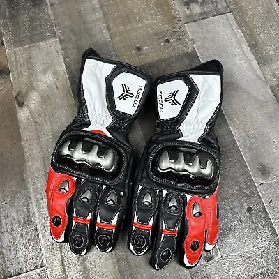 Motorbike Motorcycle Gloves Bike TopReal Leather CE Armored Knuckle Pro- Size XL • $35