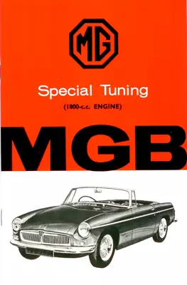 Tune MG MGB 1800cc Race High Performance Special Tuning Owners Handbook • $34.99