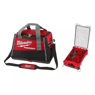 Milwaukee Packout Bag/Tote Tool Storage W/ 9-Pcs Carbide Hole Saw Kit + Case • $275.22