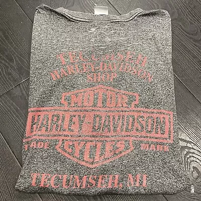 T-Shirt Harley Davidson Size ~ XXL Well Worn Tecumseh MI Vintage • $25