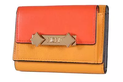 New MCM $350 MILANO Golden Mango Colorblock Leather Mini Flap Wallet • $167.16