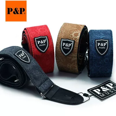 $10.82 • Buy For Acoustic Electric Bass Soft Adjustable Webbing Belt Denim Cotto Guitar Strap
