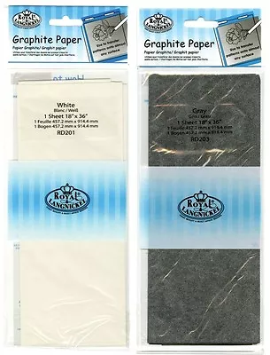 Grey Or White Graphite Tracing Transfer Paper Dark & Light Surfaces 18  X  36  • £3.95