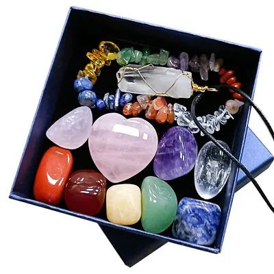 Healing Crystals Set Gemstones Gifts Beginners Chakra Stones Spiritual For Women • £9.99