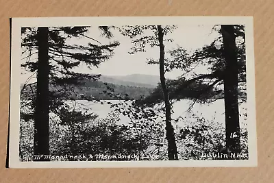 Old RPPC Postcard MT. MONADNOCK & MONADMOCK LAKE DUBLIN CHESHIRE COUNTY N.H. • $3.99