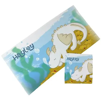 Personalised Children's Towel & Face Cloth Pack - Sea Dragon • £18.99