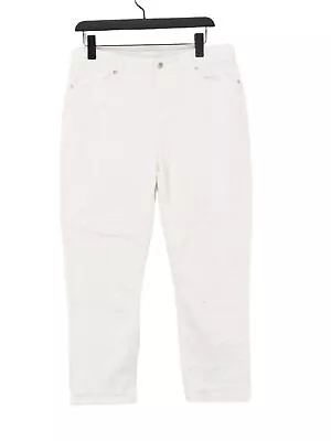 Jaeger Women's Jeans UK 14 White Cotton With Elastane Mom • £21