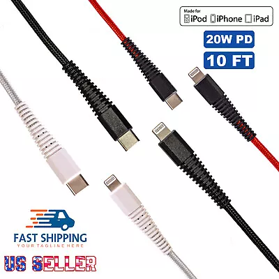 $5.98 • Buy 10Ft USB-C 20W PD Fast Charger Cable For IPhone 14 13 12 11 X/Pro Max Long Cord