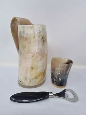 Viking Culture Ox Horn Mug Shot Glass Bottle Opener Ale Mead Beer Lager Tankard  • $24.85