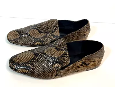 Zara Women's Shoes 9 (EU 40) Slip On Flats Fake Snakeskin Brown Black • $16