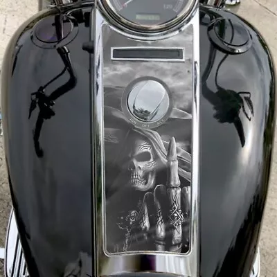 Skull Reaper Middle Finger | Dash Insert Fits Harley Road King Dash Console 08+ • $28.99