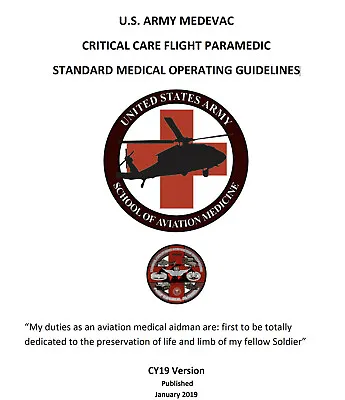 2019 68W MEDEVAC CRITICAL CARE FLIGHT PARAMEDIC STANDARDS & TCCC Manuals On CD  • $14.99