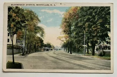 1923 NJ Postcard Montclair New Jersey Bloomfield Avenue Street View Autos Essex • $6.99