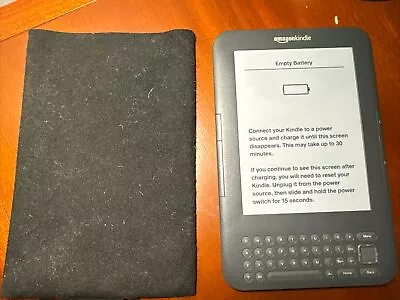Amazon Kindle 3rd Gen WiFi 6  E-reader Graphite Gray D00901 (empty Battery) • $22.95