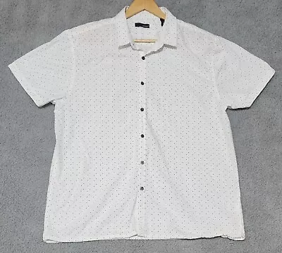 Bruno Short Sleeve Dress Shirt Mens Size XL White Polka Dot • $11.95