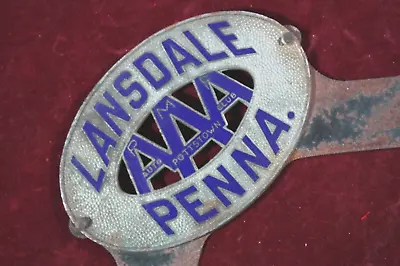 * Vintage Antique Aaa Pottstown Auto Club License Plate Topper Lansdale Penna * • $45.50