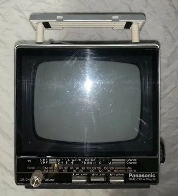 Vintage Panasonic Portable TV/Radio AC/DC 4-Way 1986 Model # TRH-513T CLEAN!! • $39.99