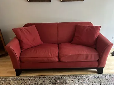 Pottery Barn Cardinal Red Two Cushion Sofa. Love Seat. Couch. • $180