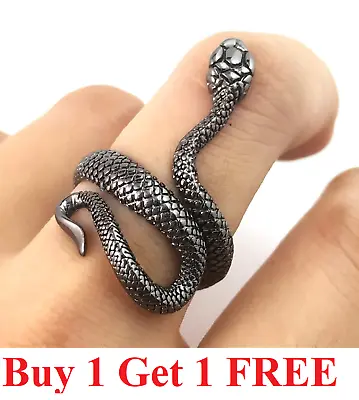 5 Colors  Stainless Steel Snake Adjustable Ring For Men And Woman Ship From US • $7.99