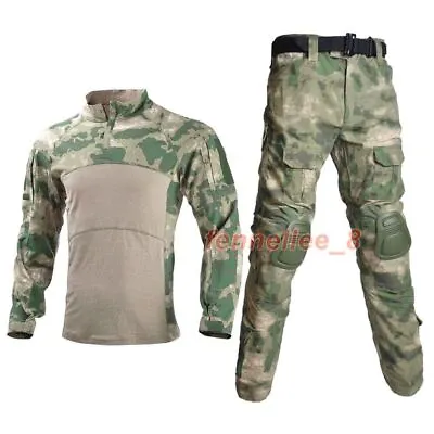 Men's Tactical T-shirt Pants Army Military Combat Uniform Cargo Hiking Camo • $48.54