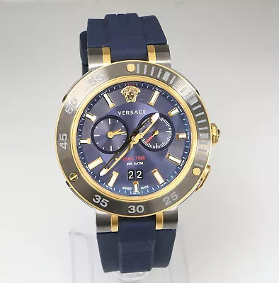 $389 • Buy Versace V-Extreme Dual Time Chronograph 46mm Quartz Men's Watch