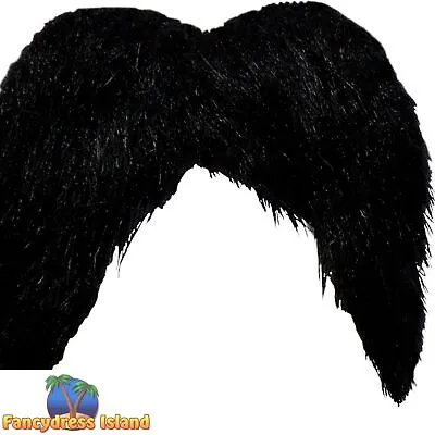 Wicked Black Mexican Gringo Bandit Tash Moustache Adults Fancy Dress • £2.89