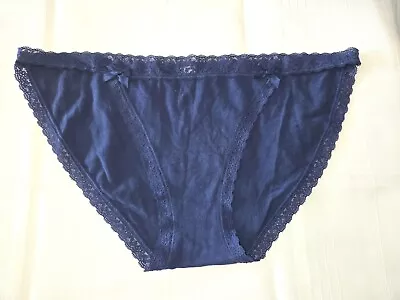 Vintage Victoria's Secret Cotton Low Rise String Culotte Bikini Nwot Size L  • $18.50