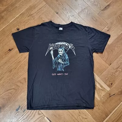 Kanye West Yeezus God Wants You T-Shirt Large Gildan Black Tee Top • £14.99