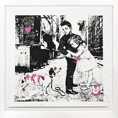 Mr. Brainwash  Pup Art (pink)  2012 | Rare Signed Screen Print | Hand Finished • $5950