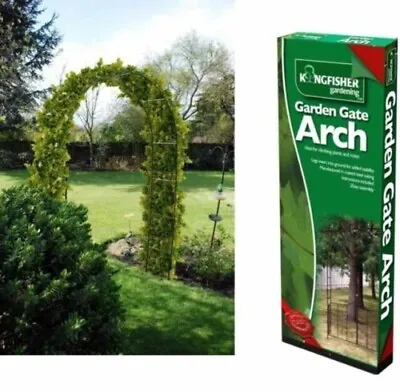 Metal Garden Arch Rose Plant Climbing Trellis Archway Climber Arched Frame New • £10.99