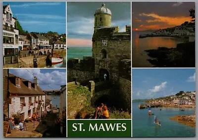 St Mawes Falmouth Harbour Cornwall England Multiview Postcard • £5
