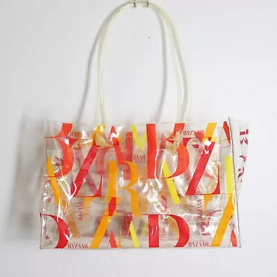 Vintage Harper’s Bazaar Clear Tote Bag XL Carryall Market Shopper Beach Handbag • $74.95