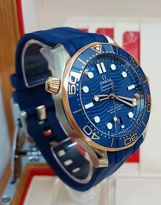 Omega Seamaster Diver 300 M 42mm Diver 300M Blue Dial Steel Rose Gold Case • $8950