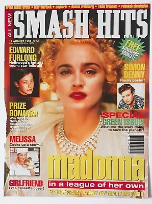 MADONNA Smash Hits Magazine COVER ONLY 1992 Vintage Poster Pin Up Australia • $9.79