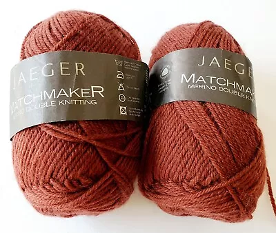 Jaeger Matchmaker Yarn 100% MERINO Wool Brown 2 SKEINS Double Knitting  • $9.95