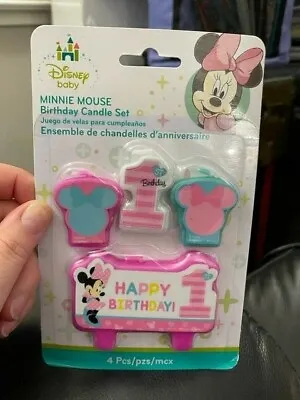 Minnie Mouse MINI Birthday CANDLE SET 4pc ~ Birthday Party Supplies Cake Topper  • $5.50