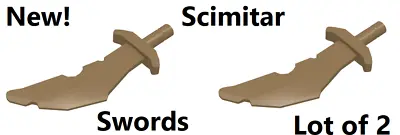 New LEGO Scimitar Sword Lot Of 2 Dark Tan Knicks Desert Mummy Orient Weapon • $2.58