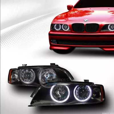 For 97-03 Bmw E39 5-Series Blk Halo Projector Head Lights Lamps Parking Amber Ks • $219.95