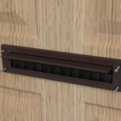 Brown Internal PVC Letterbox Draught Excluder Seal With Brush & Flap Stormguard • £4.94