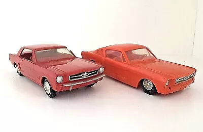 2 Vintage 1965 Plastic Ford Mustang Toy Cars Processed Plastics & 1 Unk. Brand • $48.95