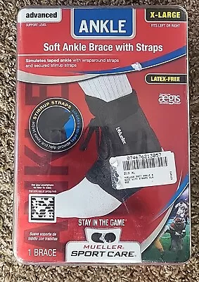 1 Brace- Mueller Sport Care Soft Ankle Brace With Straps/ Black X-LARGE New • $20.25