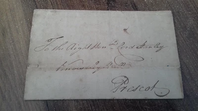 £3.99 • Buy Pre Stamp Cover Hand Written Letter To Lord Stanley Knowsley Hall Prescot 1816