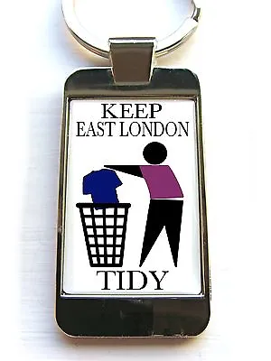 £4.99 • Buy West Ham Utd Supporters Keep Your Area Tidy Badge Keyring Chain Key Fob Gift