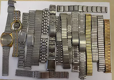 18 Lot Of  Vintage Complete Watch Band/bracelets Men's Inc Citizen Seiko Gucci • $3.98