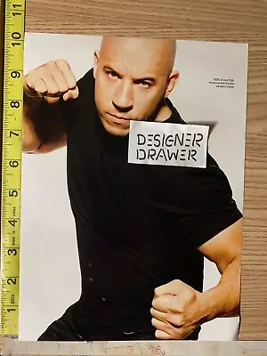 Vin Diesel 2011 Photo Photograph In Black Tee Shirt Action Scene • $11.95