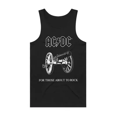 AC/DC For Those About To Rock Tank Top S-XXL ACDC Official Rock Band Cotton Vest • £24.75