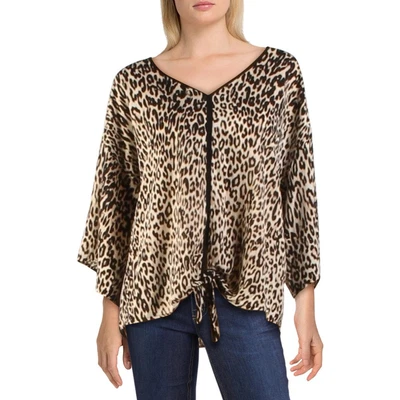£3.30 • Buy Spense Womens Black Animal Print Tie Front Top Blouse Shirt  7027